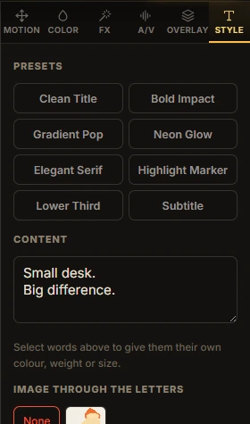 Write the message: actual Vidmoat editor screenshot